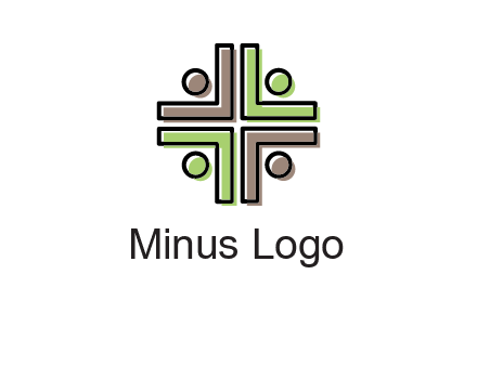medical sign made of abstract persons logo