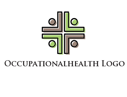 medical sign made of abstract persons logo