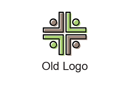 medical sign made of abstract persons logo