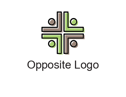 medical sign made of abstract persons logo