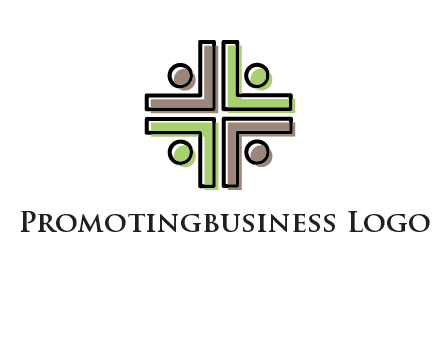 medical sign made of abstract persons logo