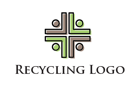 medical sign made of abstract persons logo