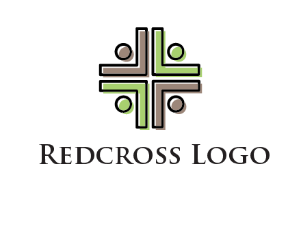 medical sign made of abstract persons logo