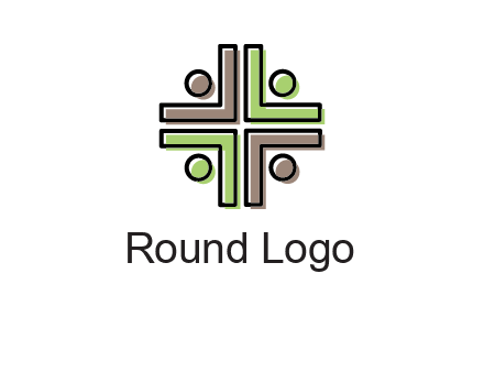 medical sign made of abstract persons logo