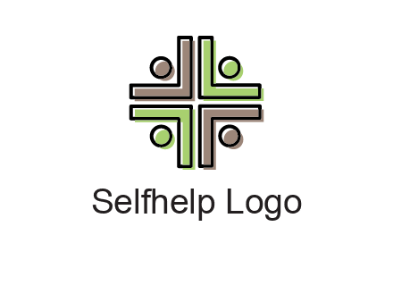 medical sign made of abstract persons logo