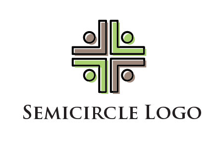 medical sign made of abstract persons logo