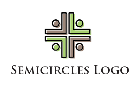 medical sign made of abstract persons logo