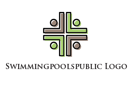 medical sign made of abstract persons logo