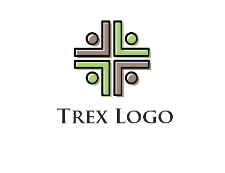 medical sign made of abstract persons logo