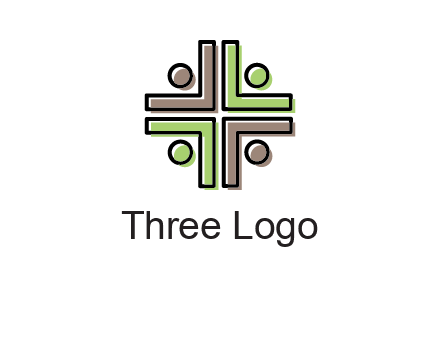 medical sign made of abstract persons logo