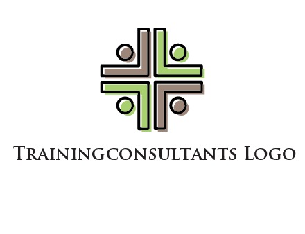 medical sign made of abstract persons logo