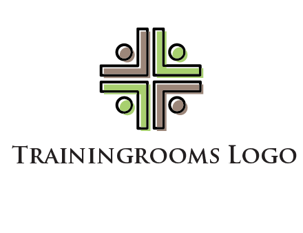 medical sign made of abstract persons logo