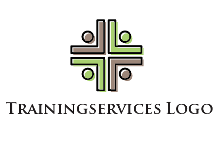 medical sign made of abstract persons logo