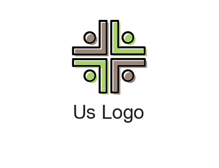 medical sign made of abstract persons logo