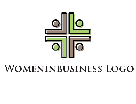medical sign made of abstract persons logo