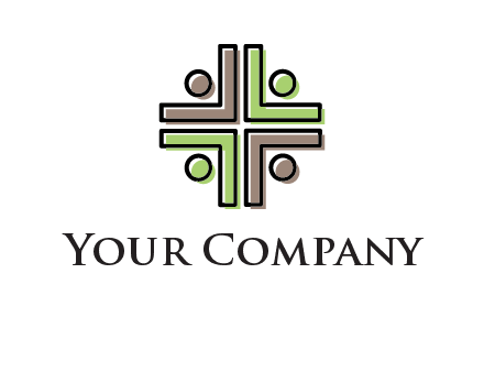 medical sign made of abstract persons logo