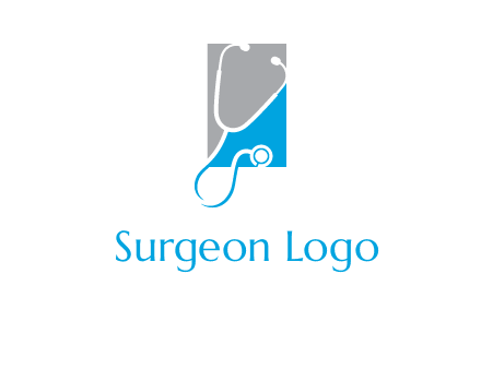 stethoscope is placed in front of rectangle icon