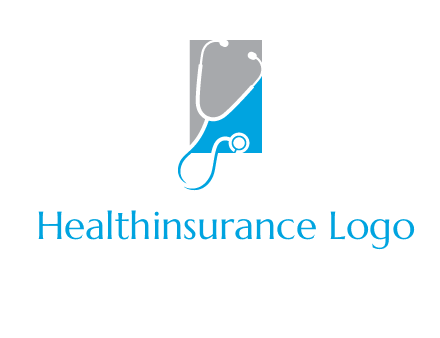 stethoscope is placed in front of rectangle icon