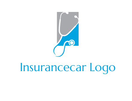 stethoscope is placed in front of rectangle icon
