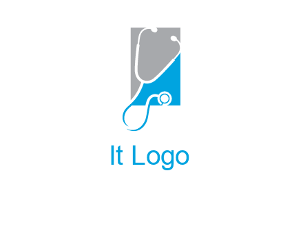 stethoscope is placed in front of rectangle icon