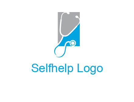 stethoscope is placed in front of rectangle icon
