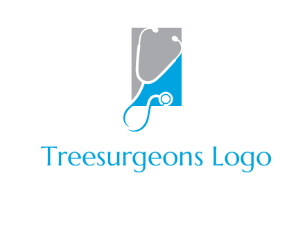 stethoscope is placed in front of rectangle icon