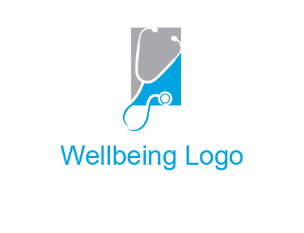 stethoscope is placed in front of rectangle icon