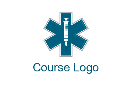 injection inside medical sign logo