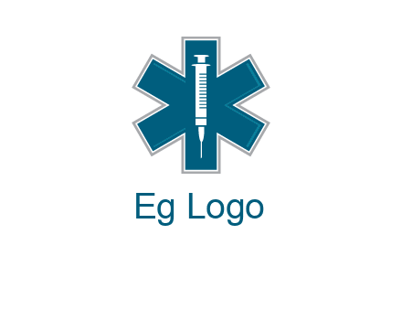 injection inside medical sign logo