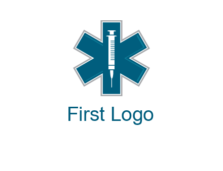 injection inside medical sign logo