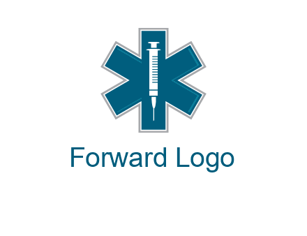 injection inside medical sign logo