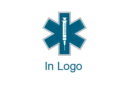 injection inside medical sign logo