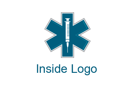 injection inside medical sign logo