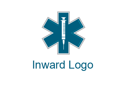 injection inside medical sign logo