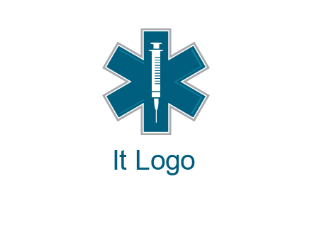 injection inside medical sign logo