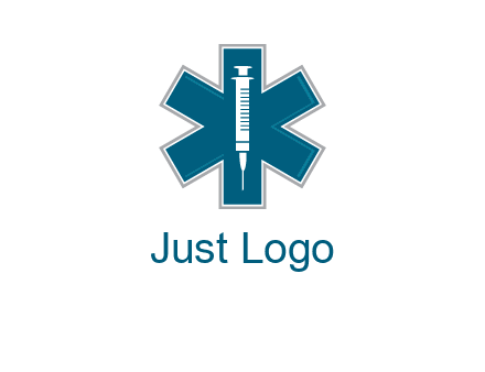 injection inside medical sign logo