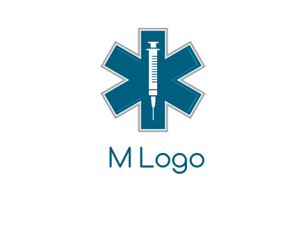 injection inside medical sign logo