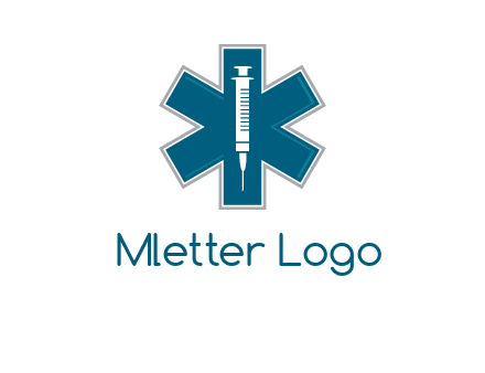 injection inside medical sign logo