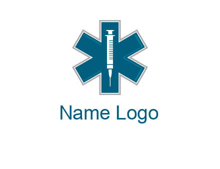 injection inside medical sign logo