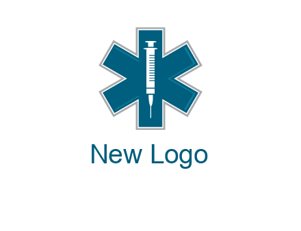injection inside medical sign logo