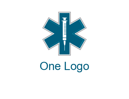 injection inside medical sign logo