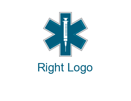 injection inside medical sign logo