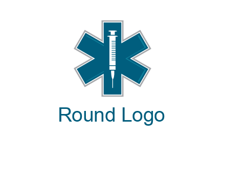 injection inside medical sign logo