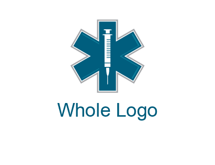 injection inside medical sign logo