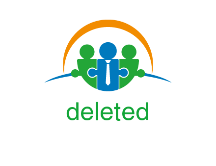 professional connection logo with puzzle icons
