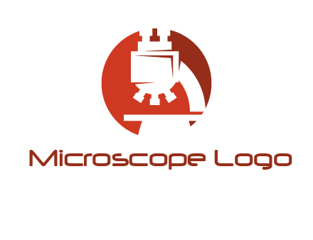 abstract microscope in circle graphic