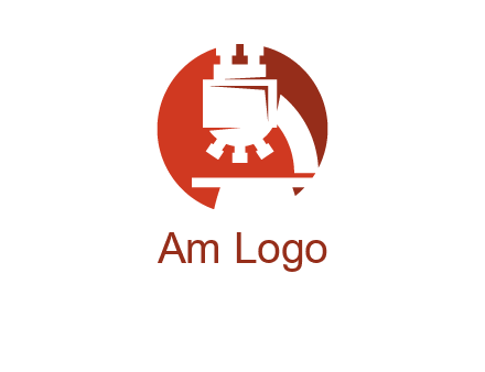 abstract microscope in circle graphic