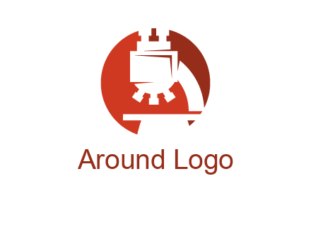 abstract microscope in circle graphic