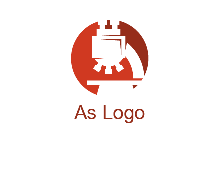 abstract microscope in circle graphic