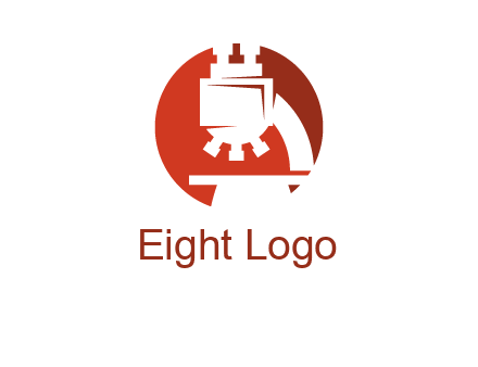 abstract microscope in circle graphic